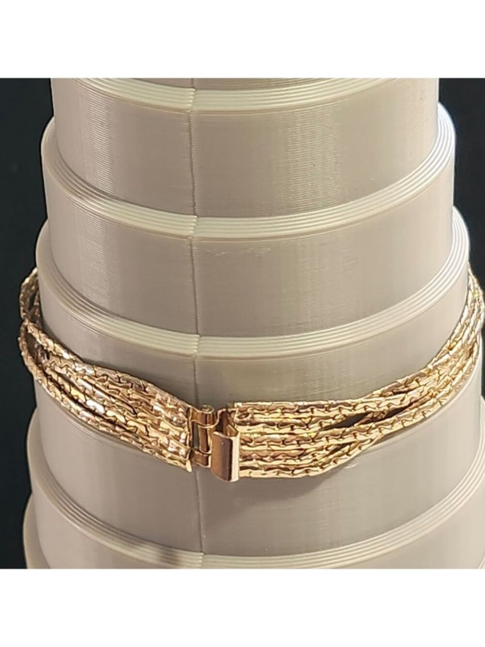 2 Silver Tone Bracelets PAJ Bangle, 5 Strand Chain Link Sparkling Casual Jewelry - Picture 8 of 15